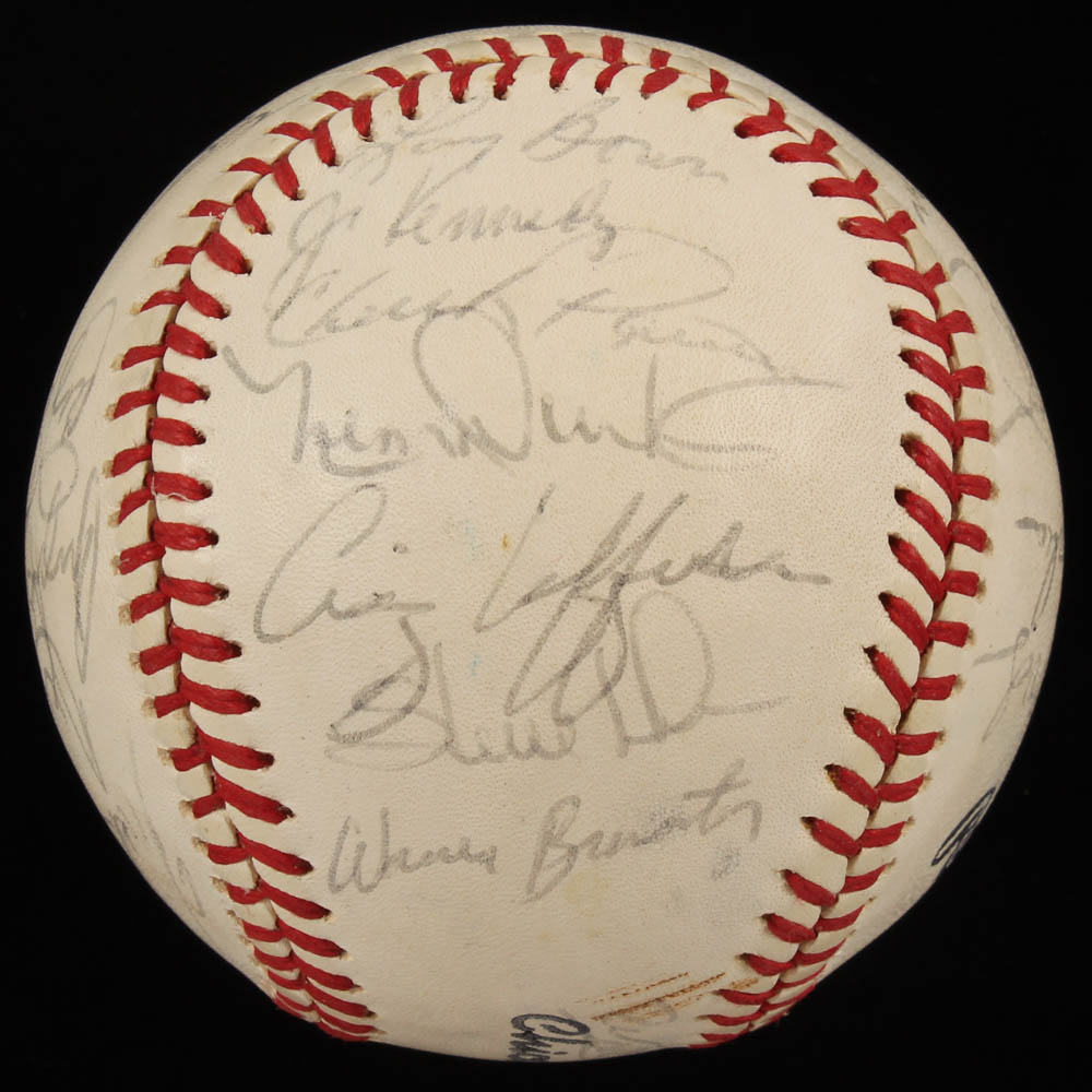 1983 Chicago Cubs Baseball Team-Signed by (27) with Ryne Sandberg, Lee Smith, Ferguson Jenkins, Jay Johnstone, Ron Cey (JSA ALOA) at PristineAuction.com 1983 Chicago Cubs Baseball Team-Signed by (27) with Ryne Sandberg, Lee Smith, Ferguson Jenkins, Jay Johnstone, Ron Cey (JSA ALOA) at PristineAuction.com