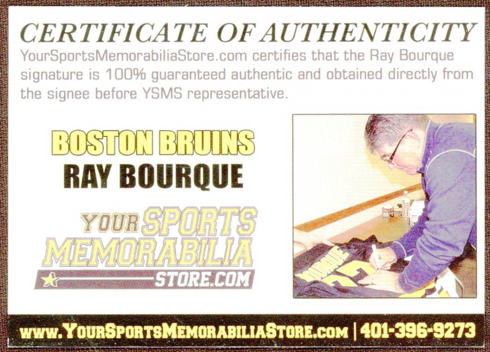 Ray Bourque Signed Bruins 8x10 Photo (Your Sports Memorabilia Store COA