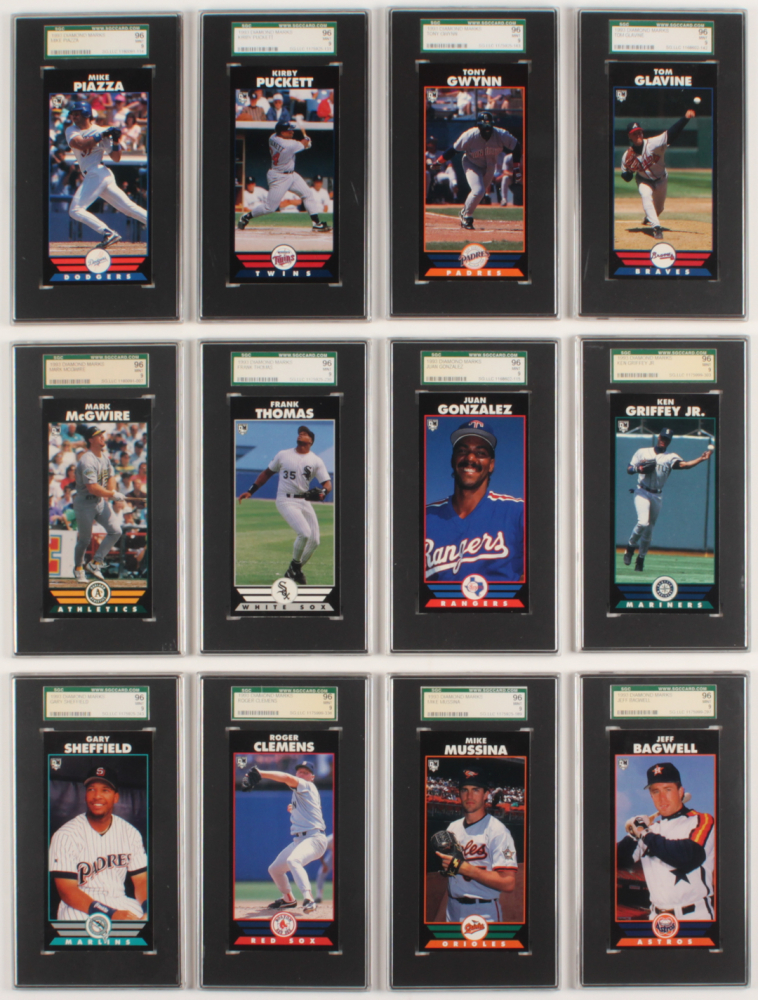 Lot of (12) SGC Graded 9 1993 Diamond Marks Baseball Cards Pristine