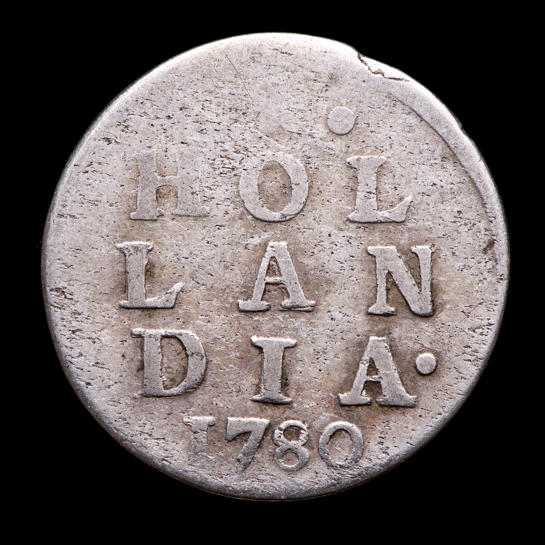 1780 Dutch Republic, Holland - 2 Stuiver Colonial Silver Coin at PristineAuction.com 1780 Dutch Republic, Holland - 2 Stuiver Colonial Silver Coin at PristineAuction.com