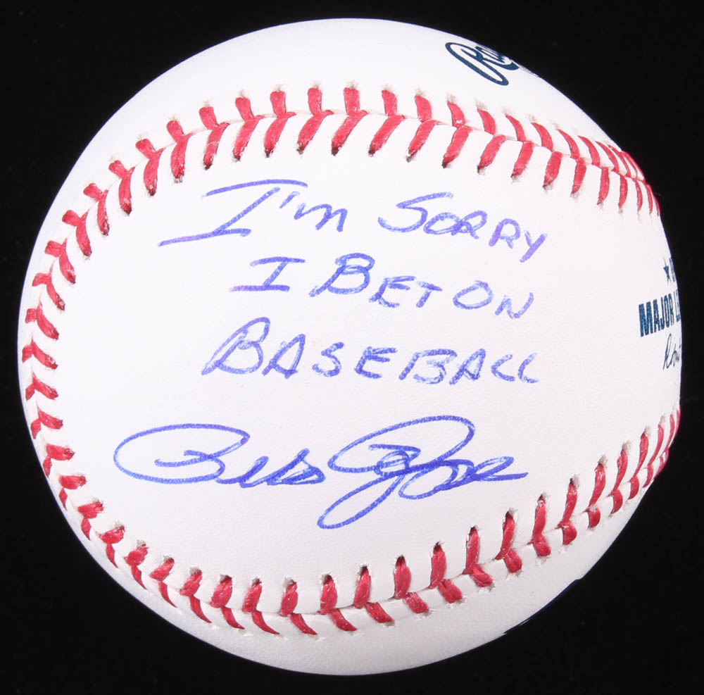 Pete Rose Signed OML Baseball Inscribed "I'm Sorry I Bet on Baseball" (Fiterman Sports Hologram) at PristineAuction.com Pete Rose Signed OML Baseball Inscribed "I'm Sorry I Bet on Baseball" (Fiterman Sports Hologram) at PristineAuction.com
