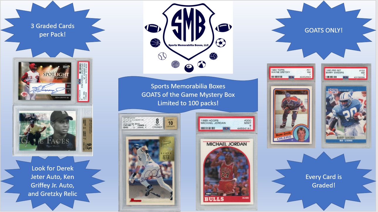 Sports Memorabilia Boxes: GOATS of the Game Graded Card Mystery Box! (Series 1) at PristineAuction.com Sports Memorabilia Boxes: GOATS of the Game Graded Card Mystery Box! (Series 1) at PristineAuction.com