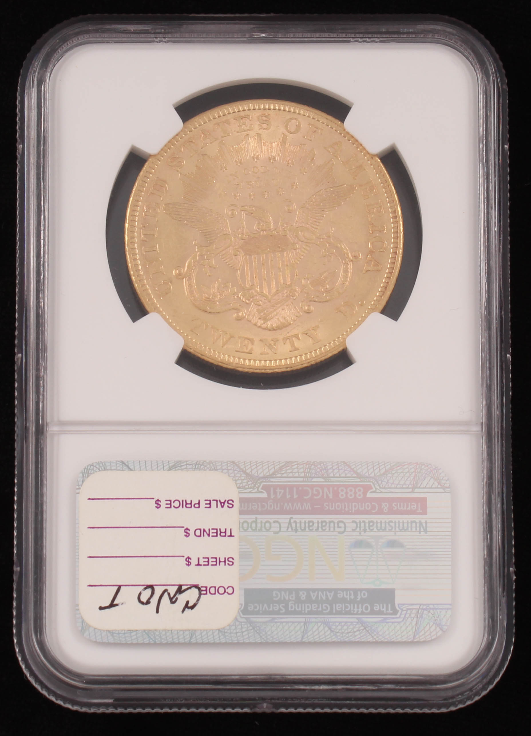 1876 Liberty Head $20 Double Eagle Gold Coin (NGC AU 53) (CAC) at PristineAuction.com 1876 Liberty Head $20 Double Eagle Gold Coin (NGC AU 53) (CAC) at PristineAuction.com