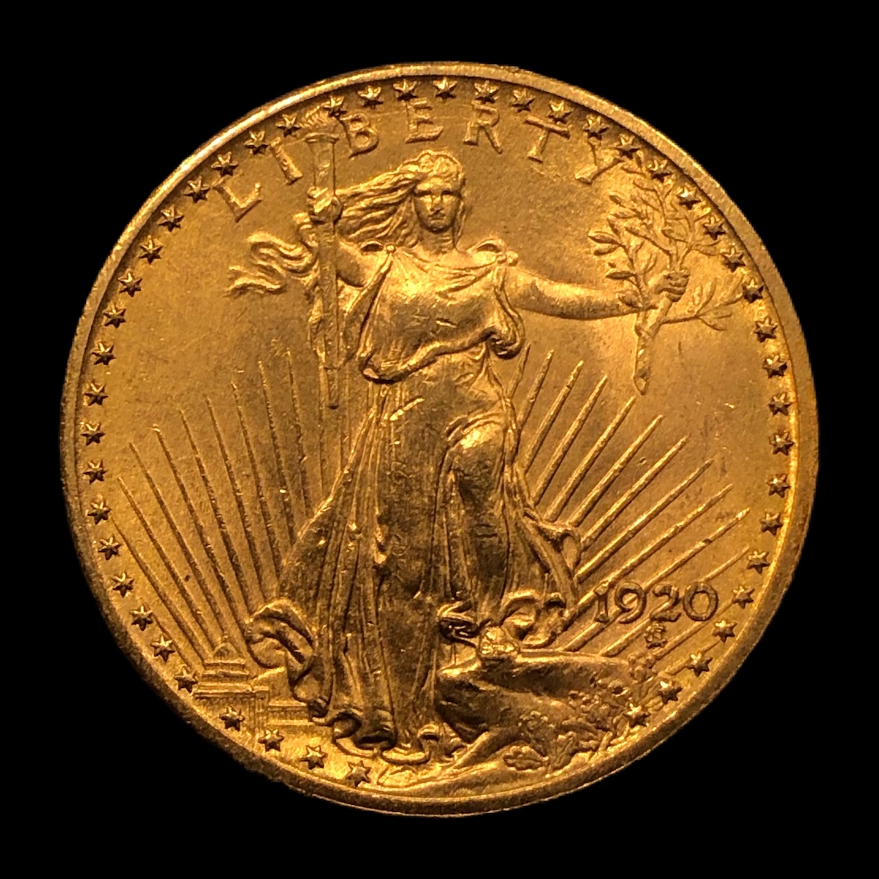 1920 $20 Saint-Gaudens Double Eagle Gold Coin at PristineAuction.com 1920 $20 Saint-Gaudens Double Eagle Gold Coin at PristineAuction.com