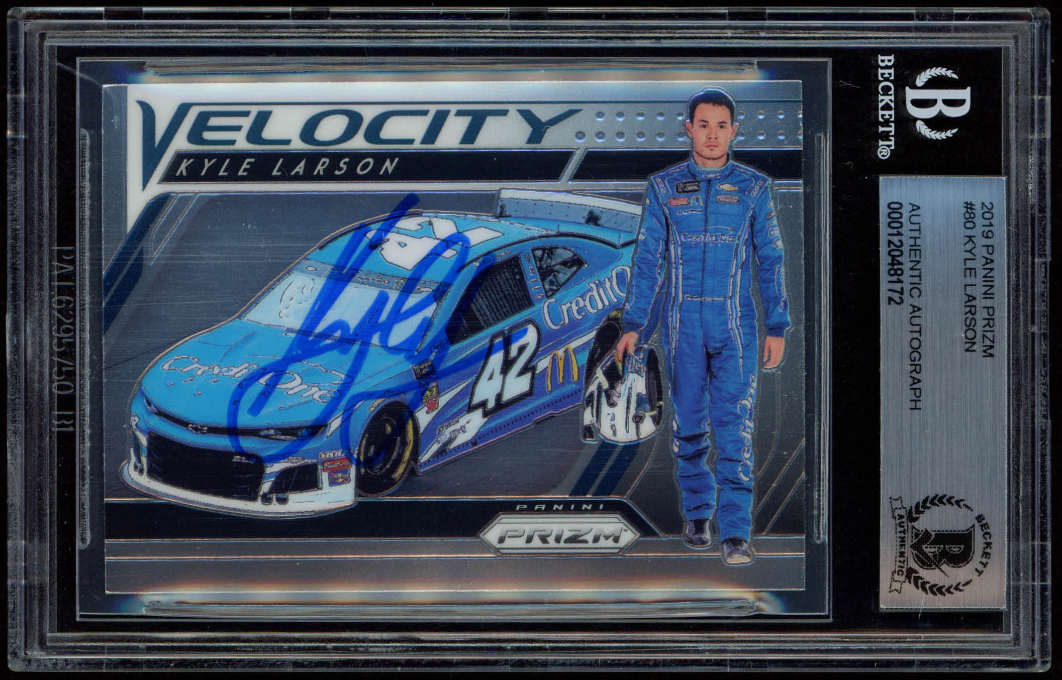 Kyle Larson Signed 2019 Panini Prizm #80 Velocity (BGS Encapsulated) at PristineAuction.com Kyle Larson Signed 2019 Panini Prizm #80 Velocity (BGS Encapsulated) at PristineAuction.com