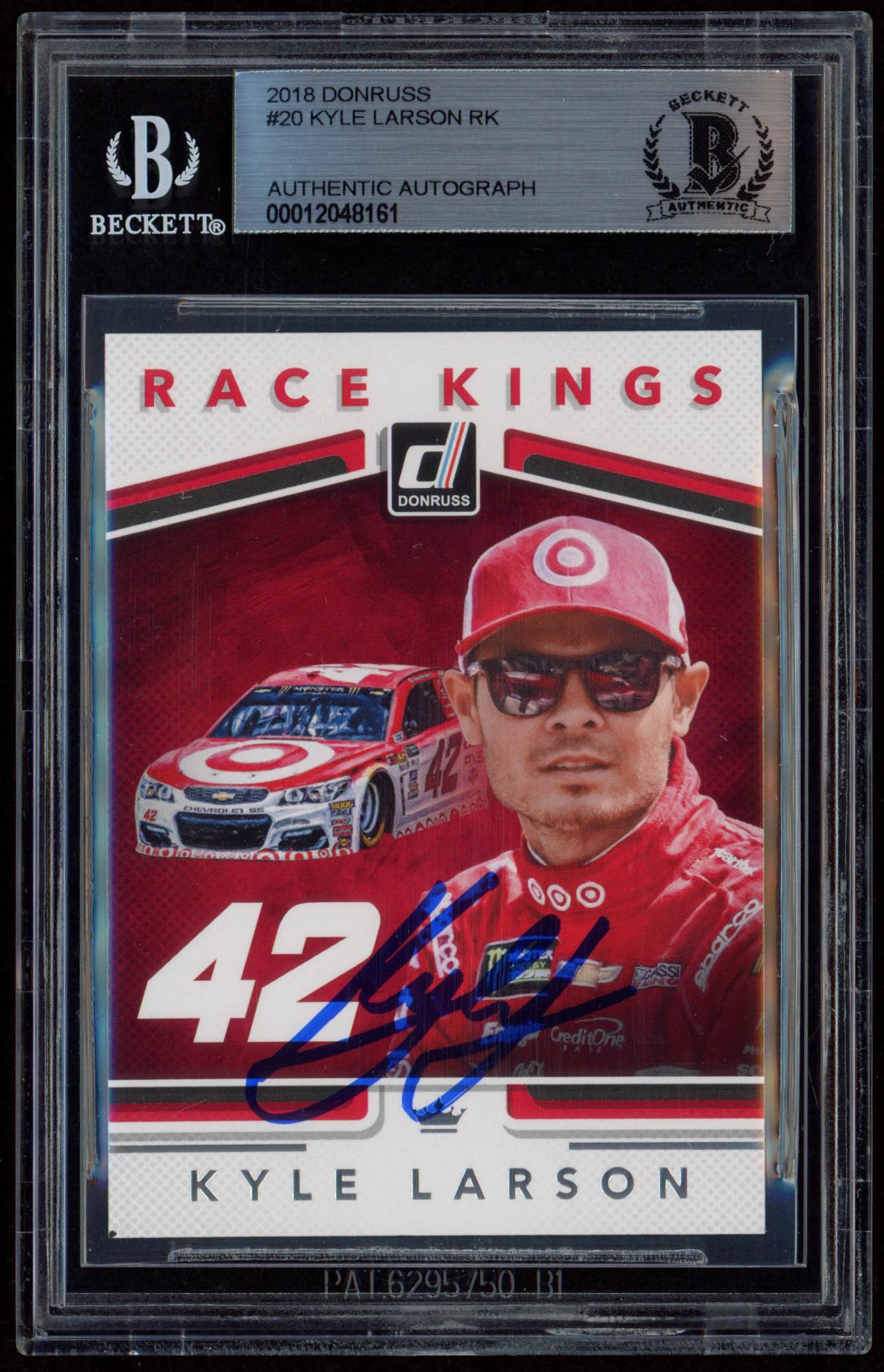 Kyle Larson Signed 2018 Donruss #20 Race Kings (Beckett Encapsulated) at PristineAuction.com Kyle Larson Signed 2018 Donruss #20 Race Kings (Beckett Encapsulated) at PristineAuction.com