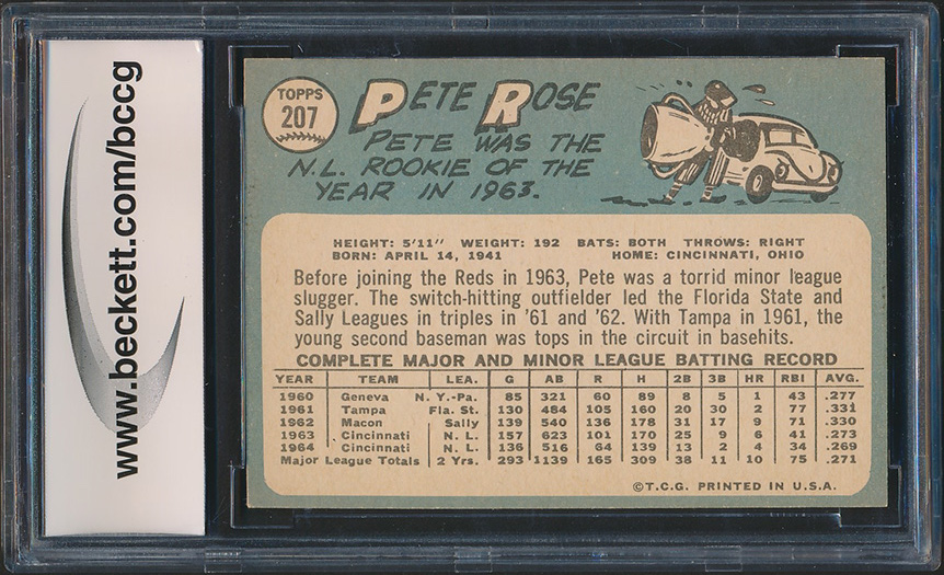 Pete Rose 1965 Topps #20 (BCCG 9) at PristineAuction.com Pete Rose 1965 Topps #20 (BCCG 9) at PristineAuction.com