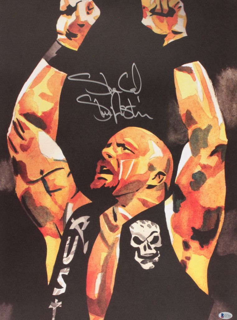 Stone Cold Steve Austin Signed WWE 18x24 Print (Beckett COA) at PristineAuction.com Stone Cold Steve Austin Signed WWE 18x24 Print (Beckett COA) at PristineAuction.com