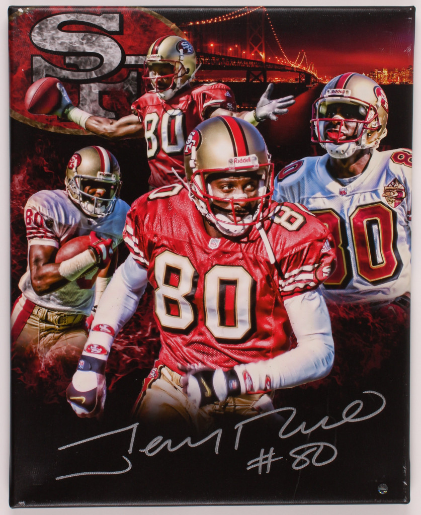 Jerry Rice Signed 49ers 16x20 Photo On Canvas (Steiner Hologram) at PristineAuction.com Jerry Rice Signed 49ers 16x20 Photo On Canvas (Steiner Hologram) at PristineAuction.com