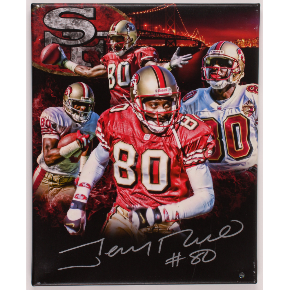 Jerry Rice Signed 49ers 16x20 Photo On Canvas (Steiner Hologram ...