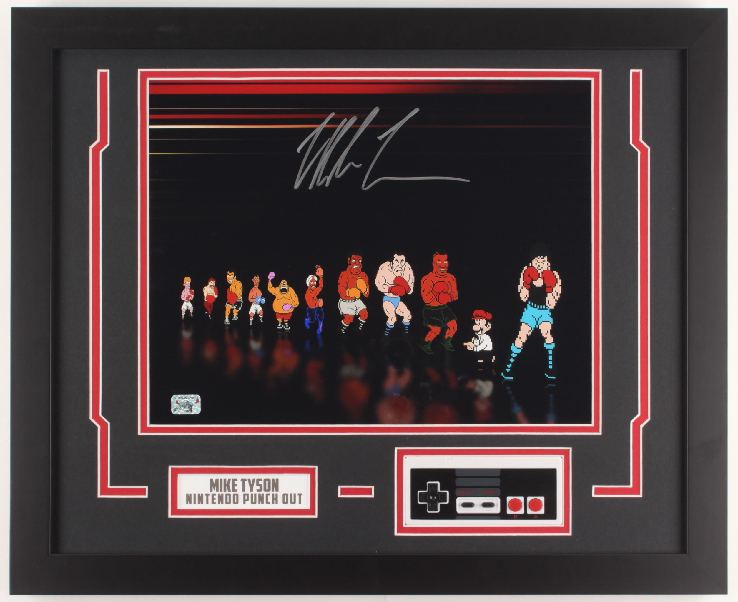 Mike Tyson Signed "Punch-Out!!" 18x22 Custom Framed Photo Display (Fiterman Hologram) at PristineAuction.com Mike Tyson Signed "Punch-Out!!" 18x22 Custom Framed Photo Display (Fiterman Hologram) at PristineAuction.com