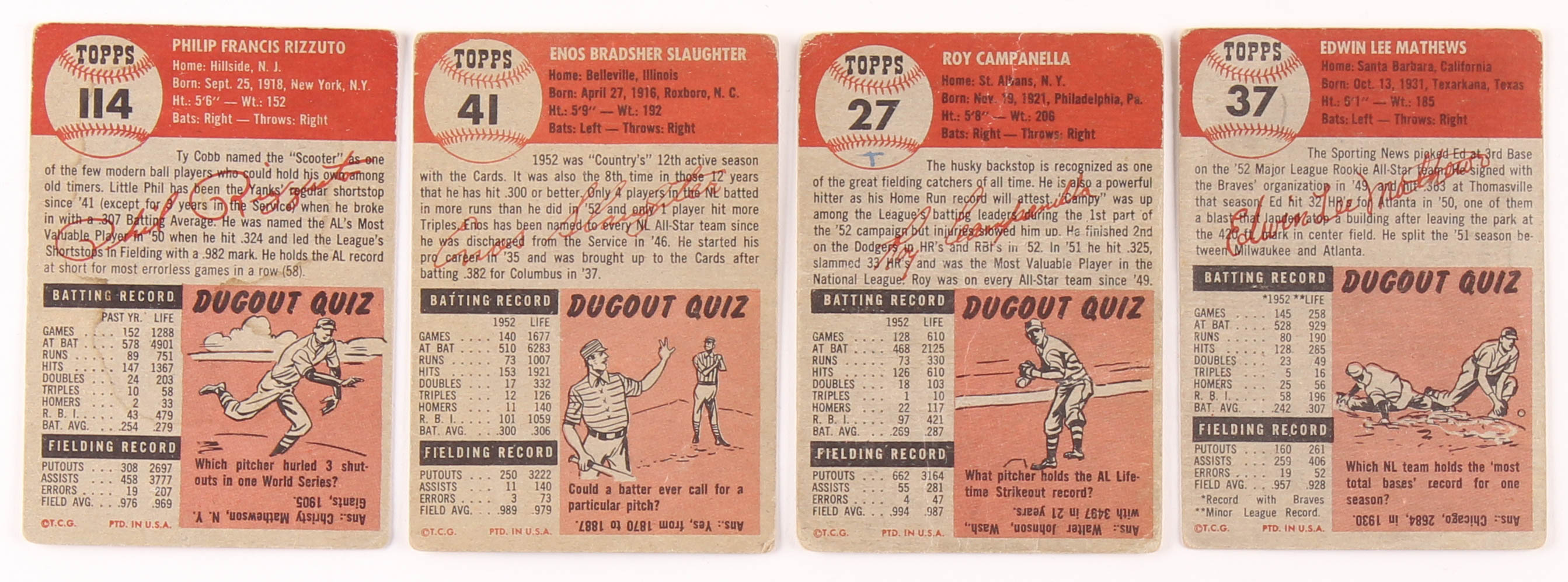 1953 Topps Complete Set of (274) Baseball Cards with #82 Mickey Mantle, #41 Enos Slaughter, #104 Yogi Berra, #147 Warren Spahn at PristineAuction.com 1953 Topps Complete Set of (274) Baseball Cards with #82 Mickey Mantle, #41 Enos Slaughter, #104 Yogi Berra, #147 Warren Spahn at PristineAuction.com