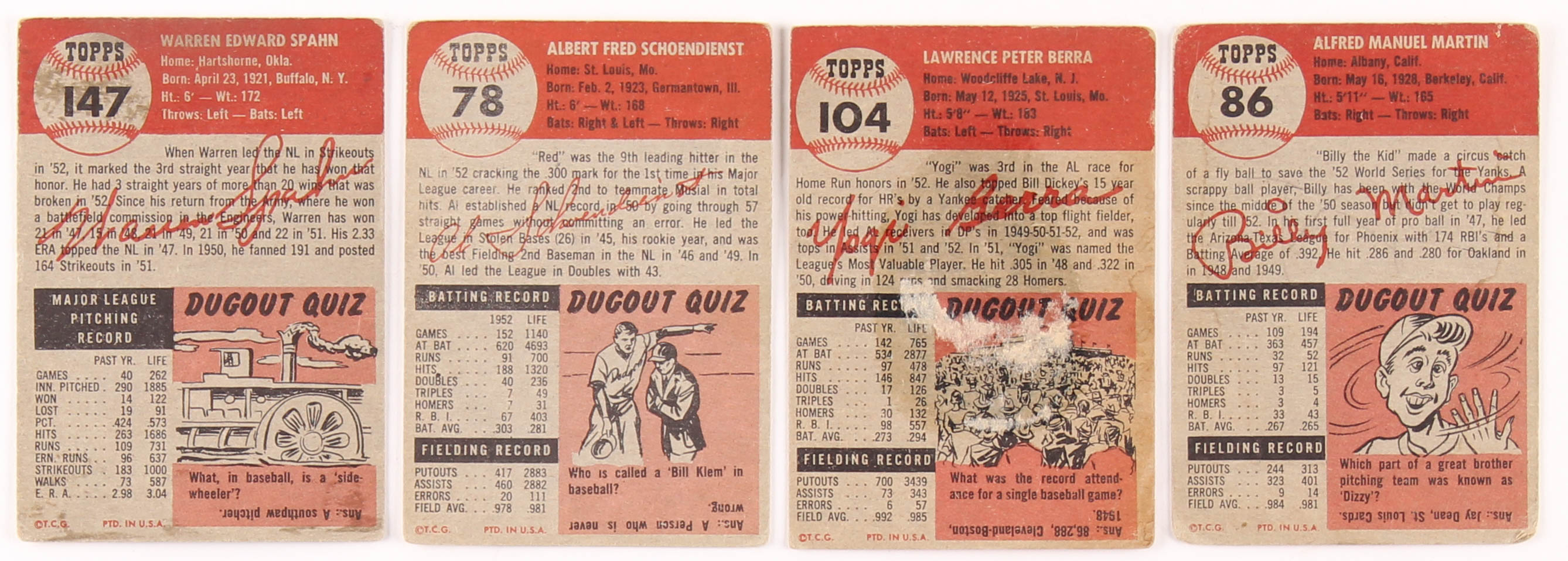 1953 Topps Complete Set of (274) Baseball Cards with #82 Mickey Mantle, #41 Enos Slaughter, #104 Yogi Berra, #147 Warren Spahn at PristineAuction.com 1953 Topps Complete Set of (274) Baseball Cards with #82 Mickey Mantle, #41 Enos Slaughter, #104 Yogi Berra, #147 Warren Spahn at PristineAuction.com