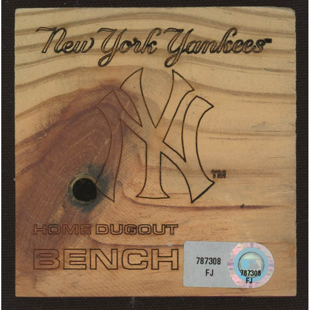 Yankees Game-Used Yankee Stadium Dugout Bench Slice (MLB Hologram ...