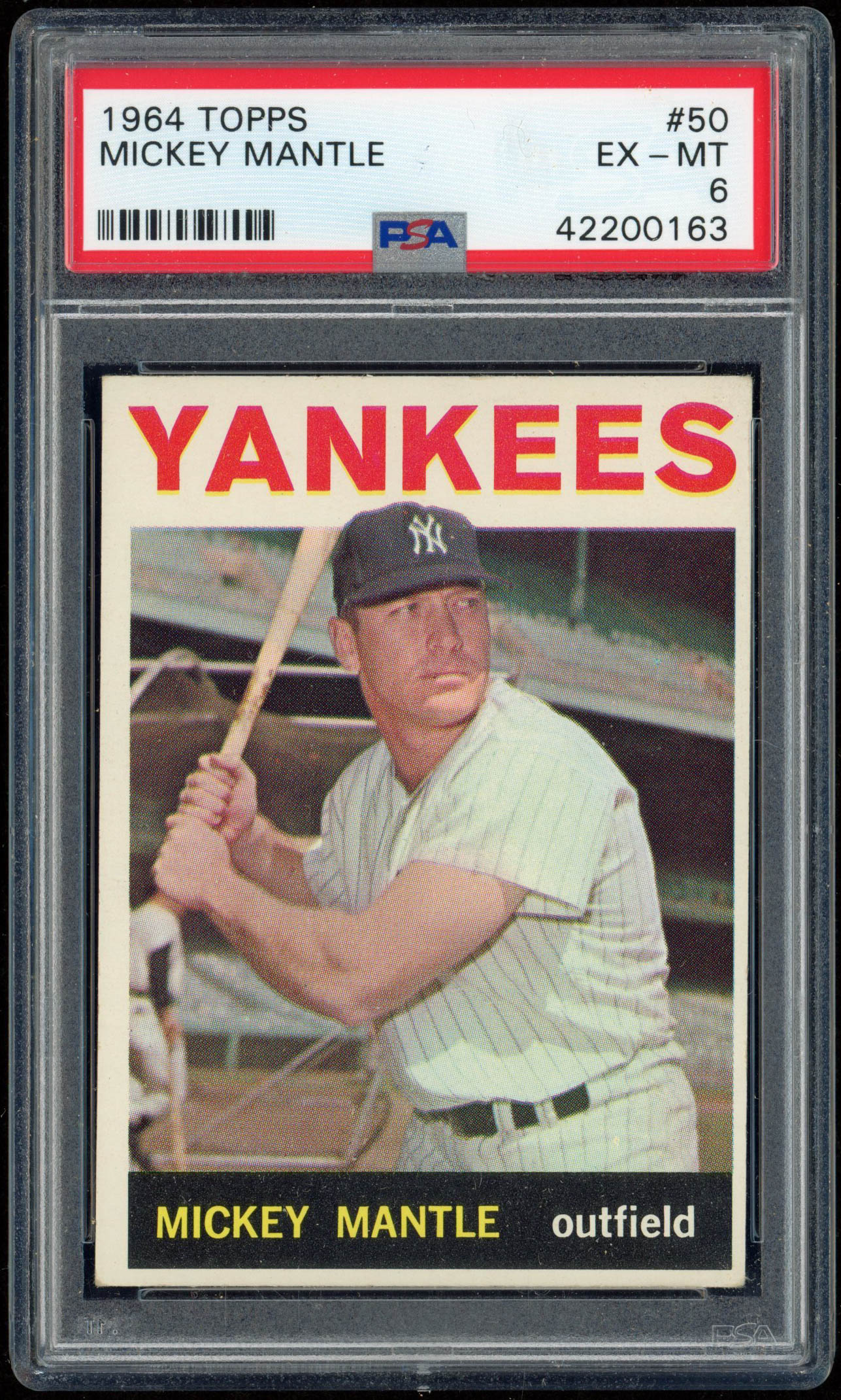 Mickey Mantle 1964 Topps #50 (PSA 6) at PristineAuction.com Mickey Mantle 1964 Topps #50 (PSA 6) at PristineAuction.com