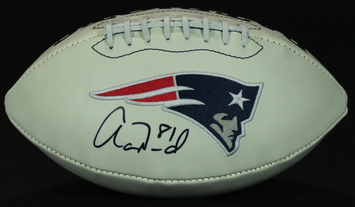 Aaron Hernandez Signed Patriots Logo Football (Hernandez COA) at PristineAuction.com Aaron Hernandez Signed Patriots Logo Football (Hernandez COA) at PristineAuction.com