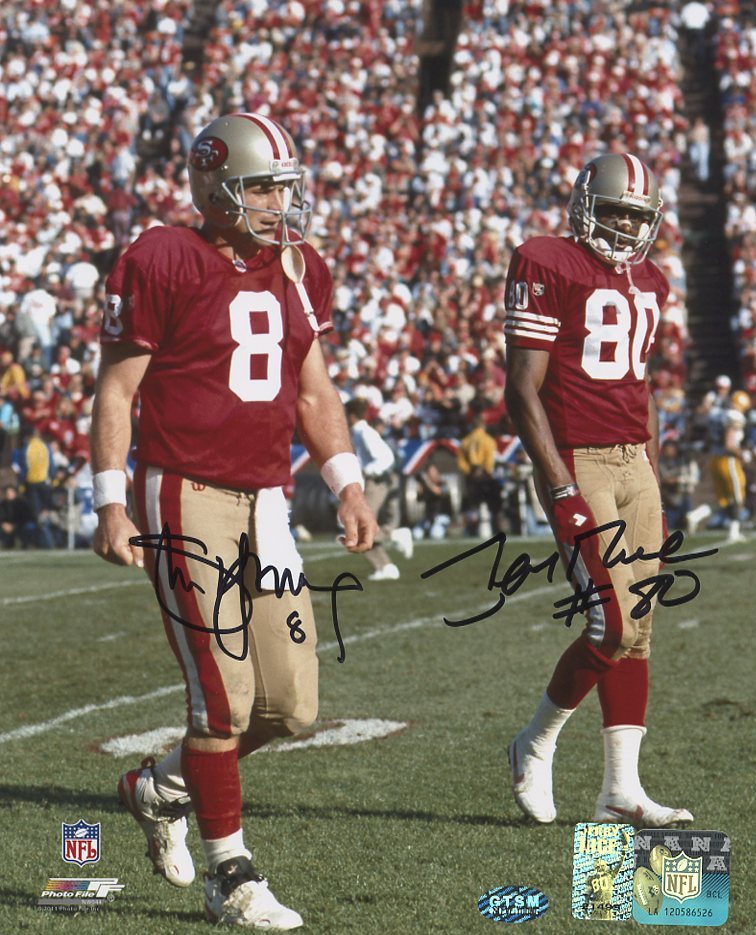 Steve Young & Jerry Rice Signed 49ers 8x10 Photo (Player Holograms) at PristineAuction.com Steve Young & Jerry Rice Signed 49ers 8x10 Photo (Player Holograms) at PristineAuction.com