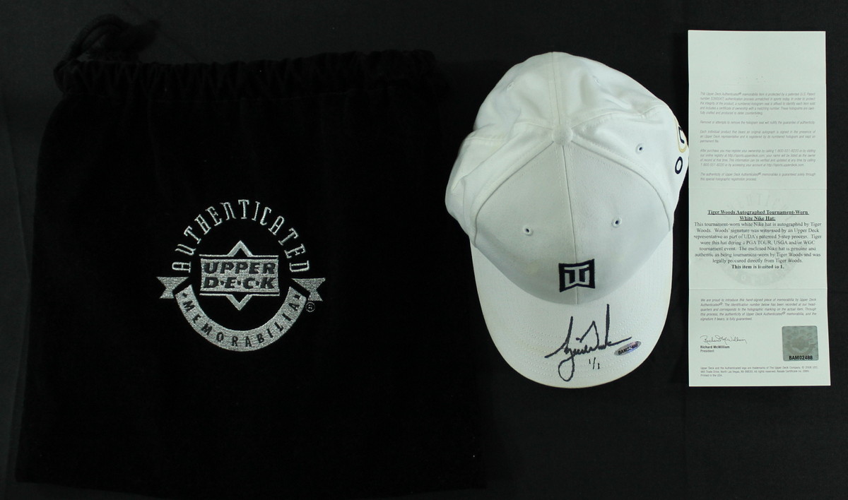 Tiger Woods Signed LE Tournament-Worn Nike "Tiger Woods Collection" Hat #1/1 (UDA COA) at PristineAuction.com Tiger Woods Signed LE Tournament-Worn Nike "Tiger Woods Collection" Hat #1/1 (UDA COA) at PristineAuction.com