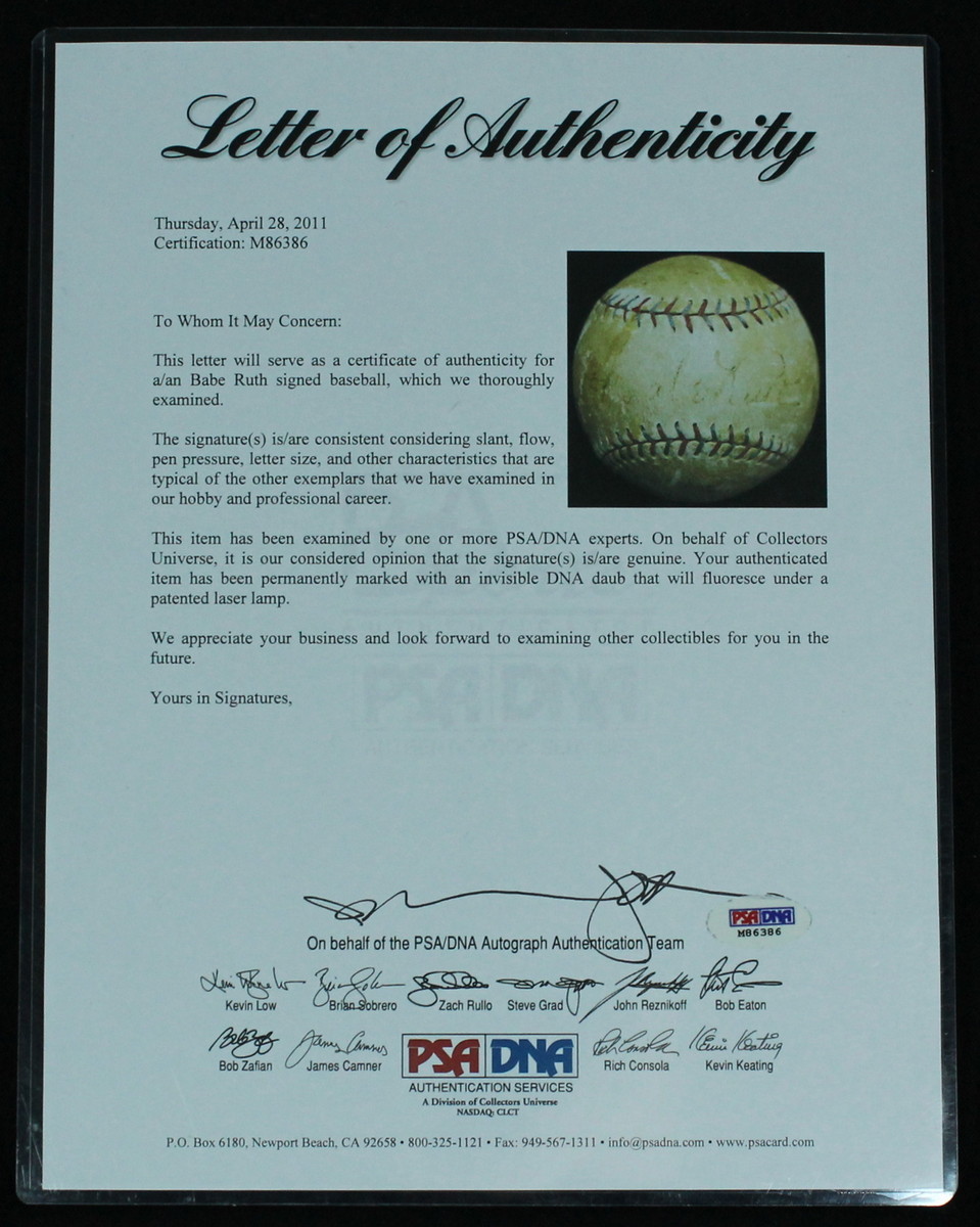 Babe Ruth Signed Vintage OAL Baseball (PSA LOA) at PristineAuction.com Babe Ruth Signed Vintage OAL Baseball (PSA LOA) at PristineAuction.com