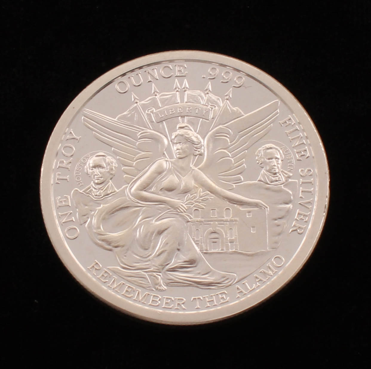 1 Troy Ounce .999 Fine Silver "Remember the Alamo" Bullion Round at PristineAuction.com 1 Troy Ounce .999 Fine Silver "Remember the Alamo" Bullion Round at PristineAuction.com