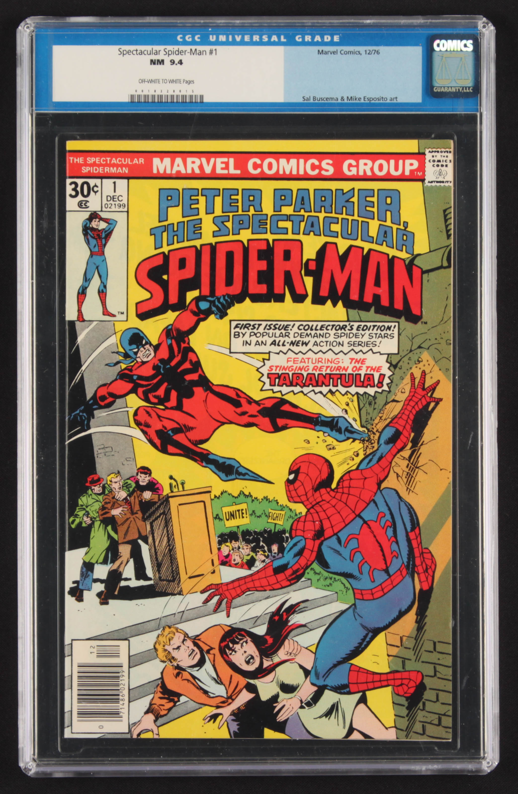 1976 "Peter Parker, The Spectacular Spider-Man: The Stinging Return of the Tarantula!" 1 Issue #1 Collector's Edition Marvel Comic Book (CGC 9.4) at PristineAuction.com 1976 "Peter Parker, The Spectacular Spider-Man: The Stinging Return of the Tarantula!" 1 Issue #1 Collector's Edition Marvel Comic Book (CGC 9.4) at PristineAuction.com