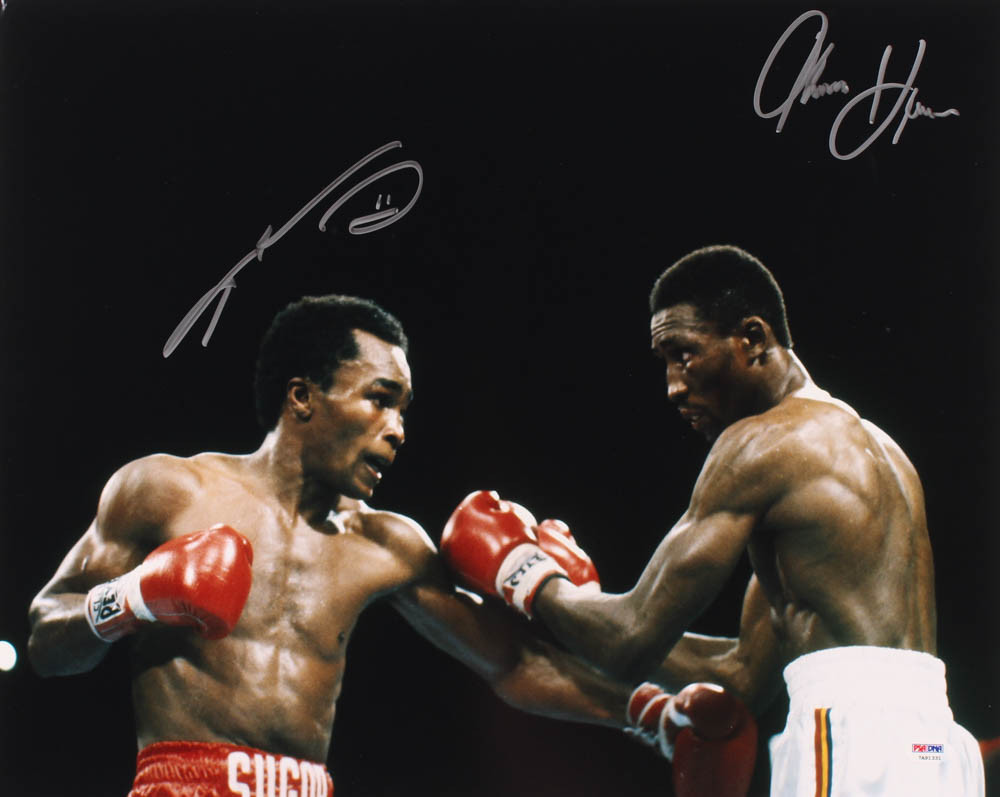 Thomas "Hitman" Hearns & Sugar Ray Leonard Signed 16x20 Photo (PSA COA) at PristineAuction.com Thomas "Hitman" Hearns & Sugar Ray Leonard Signed 16x20 Photo (PSA COA) at PristineAuction.com