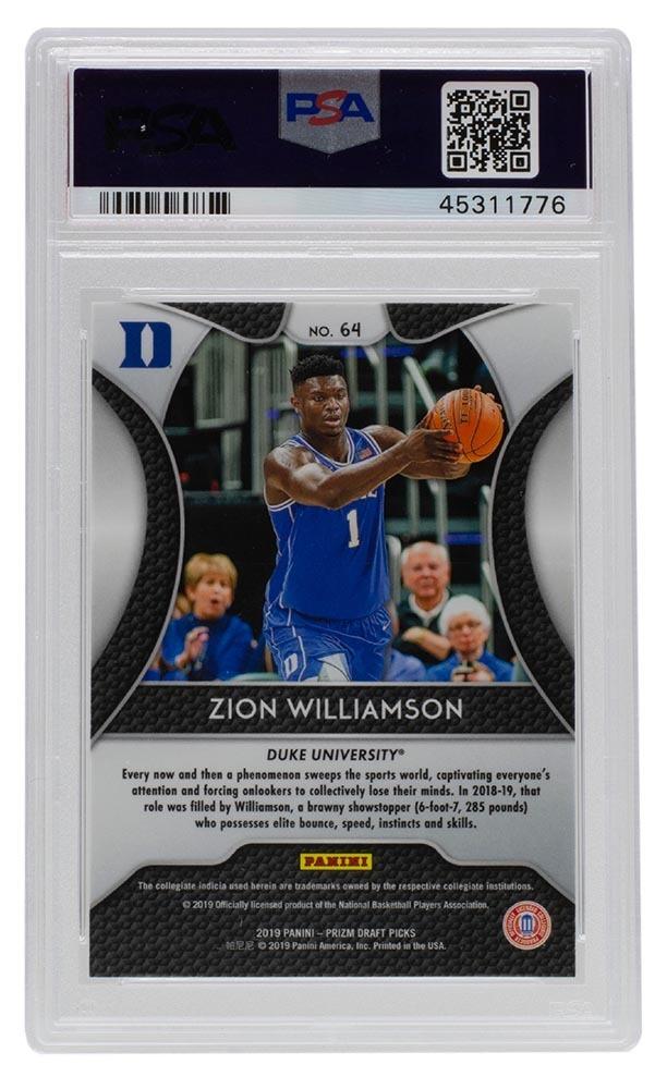 Zion Williamson 2019-20 Panini Prizm Draft Picks #64 (PSA 10) at PristineAuction.com Zion Williamson 2019-20 Panini Prizm Draft Picks #64 (PSA 10) at PristineAuction.com