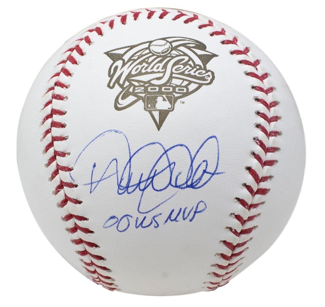 Derek Jeter Signed 2000 World Series Logo Baseball Inscribed "00 WS MVP" (Steiner COA & MLB Authentication Hologram) at PristineAuction.com Derek Jeter Signed 2000 World Series Logo Baseball Inscribed "00 WS MVP" (Steiner COA & MLB Authentication Hologram) at PristineAuction.com