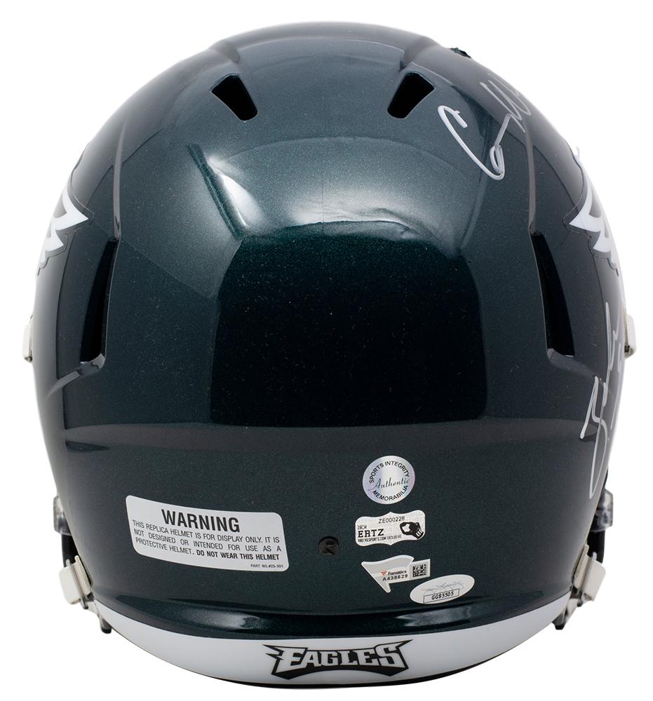 Carson Wentz & Zach Ertz Signed Eagles Full-Size Speed Helmet Inscribed "AO1" (JSA COA, Fanatics Hologram, Sports Integrity COA & Ertz Hologram) at PristineAuction.com Carson Wentz & Zach Ertz Signed Eagles Full-Size Speed Helmet Inscribed "AO1" (JSA COA, Fanatics Hologram, Sports Integrity COA & Ertz Hologram) at PristineAuction.com