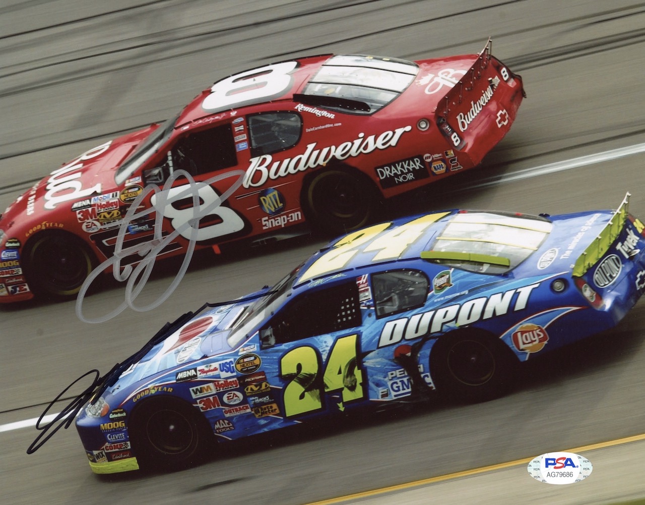 Jeff Gordon & Dale Earnhardt Jr. Signed NASCAR 8x10 Photo (PSA COA) at PristineAuction.com Jeff Gordon & Dale Earnhardt Jr. Signed NASCAR 8x10 Photo (PSA COA) at PristineAuction.com