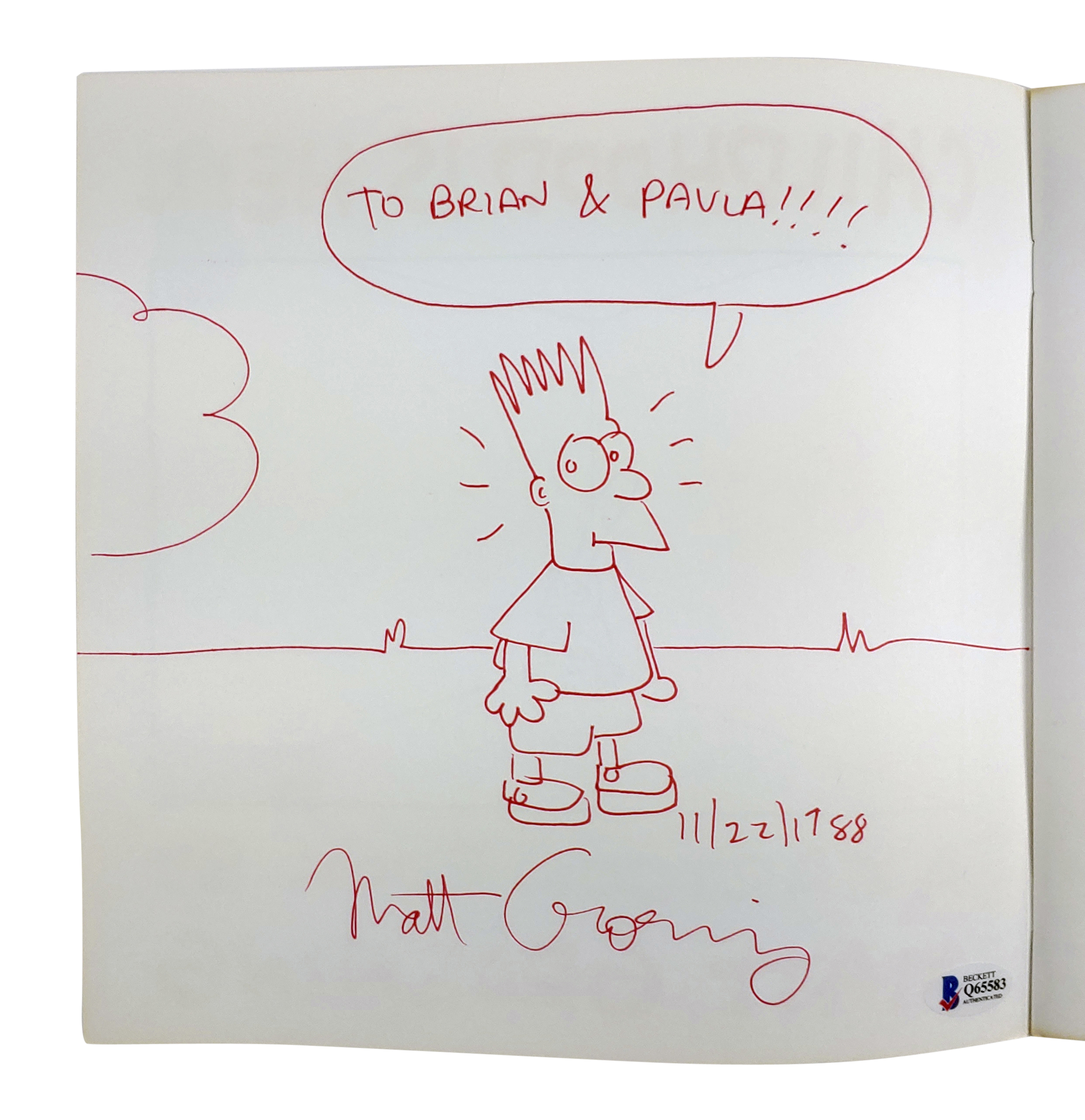 Matt Groening Signed "Childhood is Hell" Softcover Book with Hand-Drawn Sketch (Beckett COA) at PristineAuction.com Matt Groening Signed "Childhood is Hell" Softcover Book with Hand-Drawn Sketch (Beckett COA) at PristineAuction.com