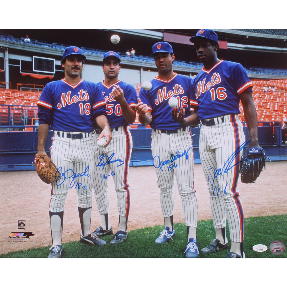 Mets 16x20 Photo Signed by (4) with Dwight "Doc" Gooden, Ron Darling ...