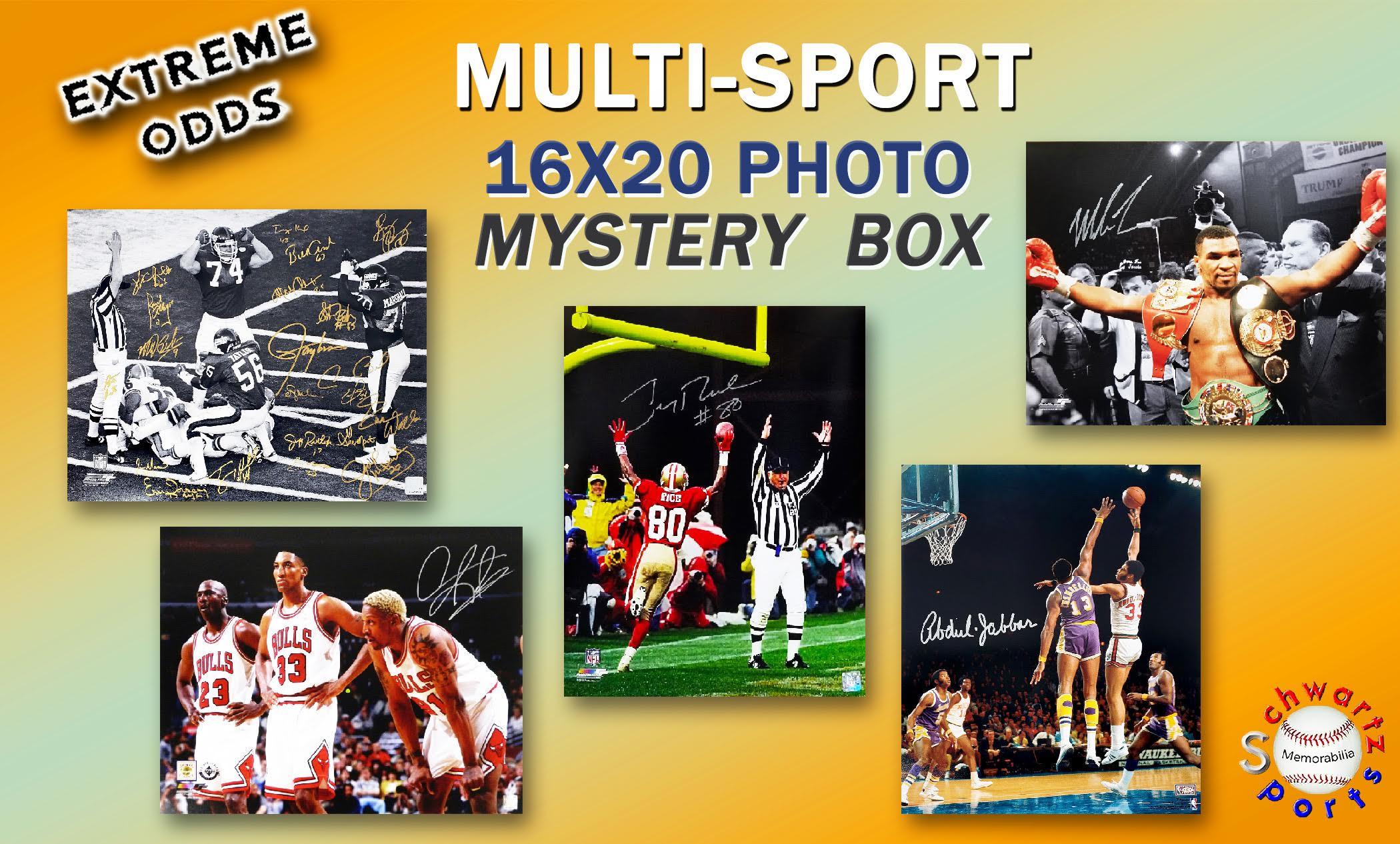 Schwartz Sports EXTREME ODDS - Multi Sports Signed Mystery 16x20 Photo –Series 1 (Limited to 25) at PristineAuction.com Schwartz Sports EXTREME ODDS - Multi Sports Signed Mystery 16x20 Photo –Series 1 (Limited to 25) at PristineAuction.com