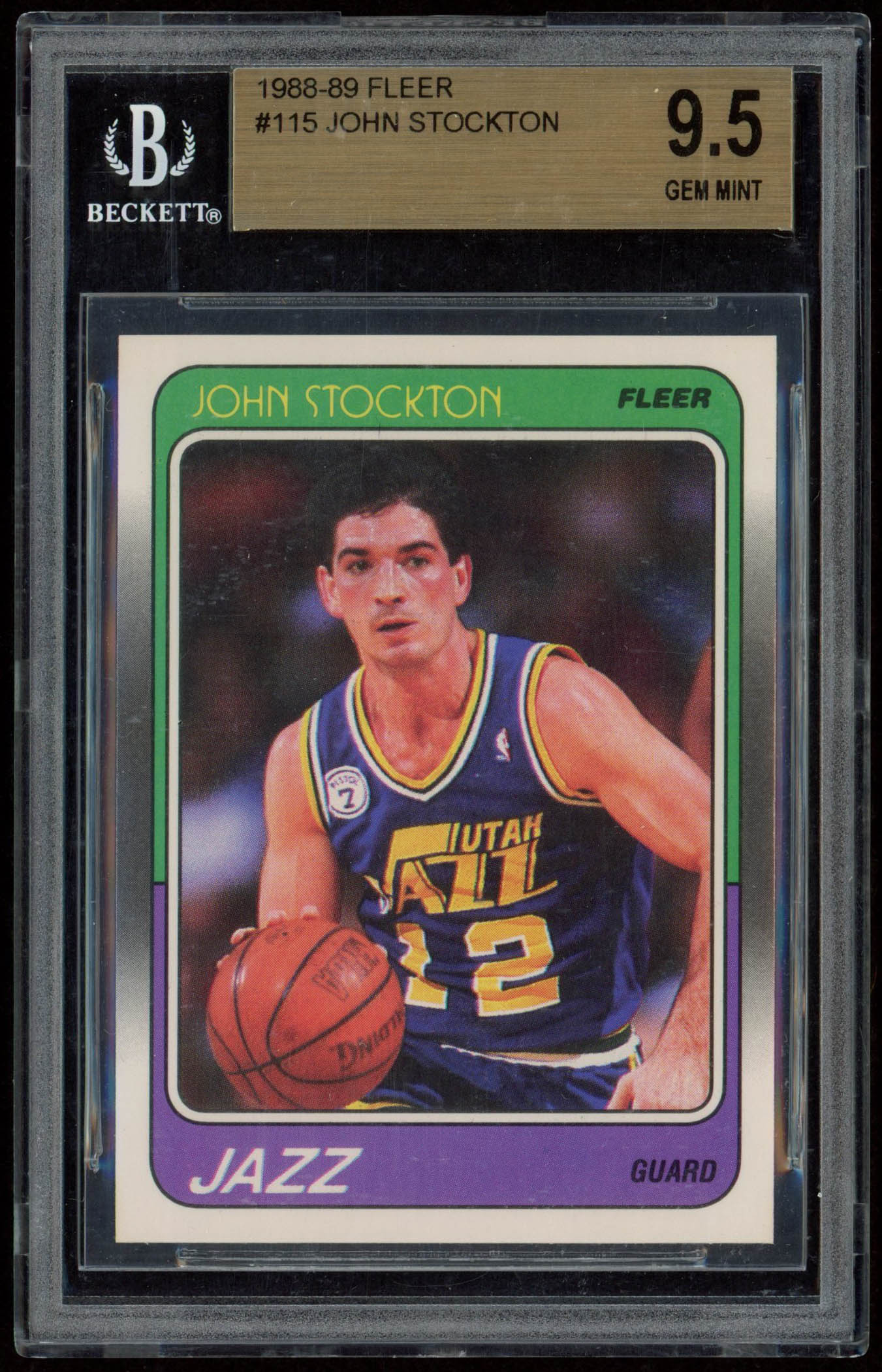 John Stockton 1988-89 Fleer #115 RC (BGS 9.5) at PristineAuction.com John Stockton 1988-89 Fleer #115 RC (BGS 9.5) at PristineAuction.com