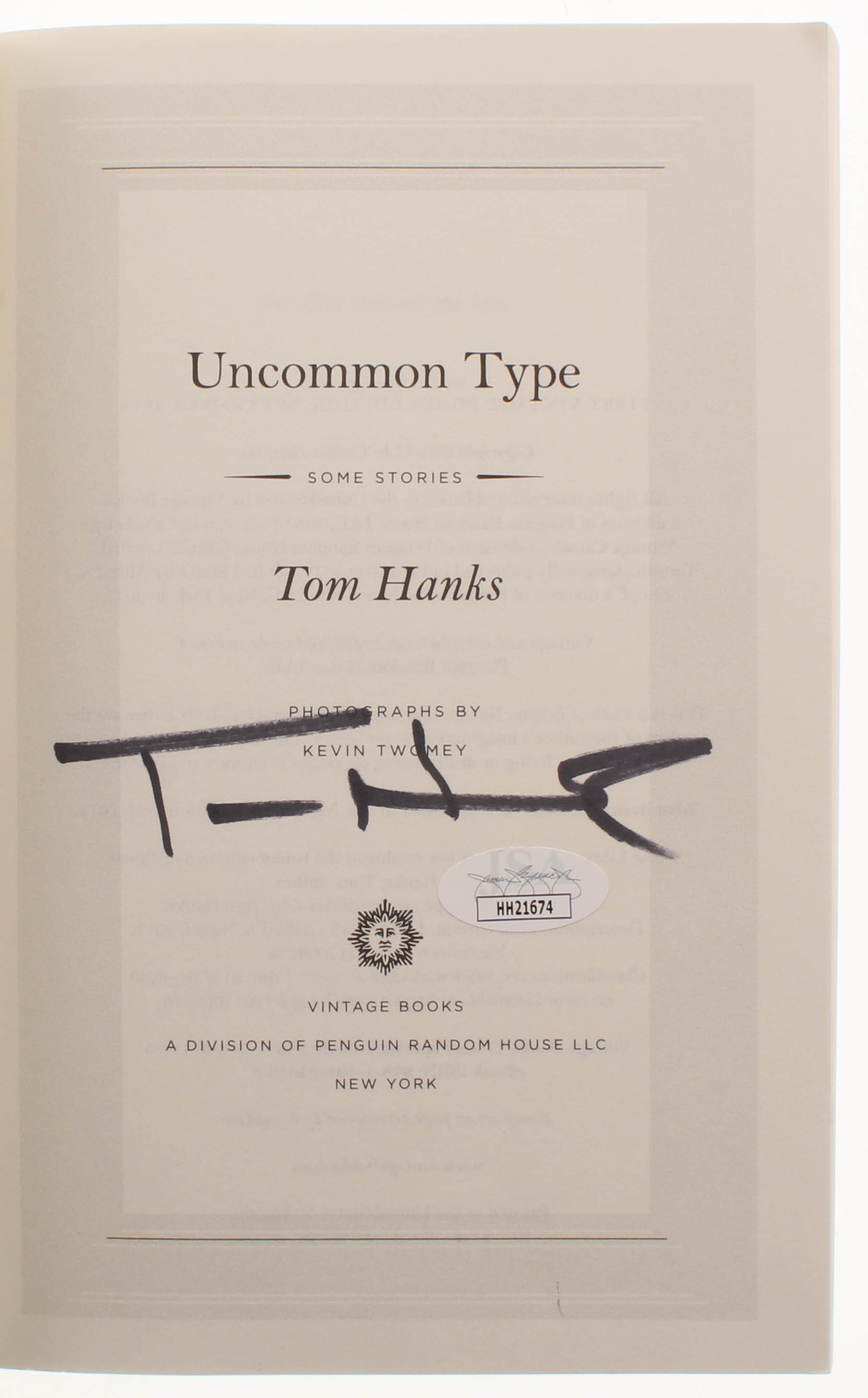 Tom Hanks Signed "Uncommon Type: Some Stories" Hard Cover Book (PSA COA) at PristineAuction.com Tom Hanks Signed "Uncommon Type: Some Stories" Hard Cover Book (PSA COA) at PristineAuction.com