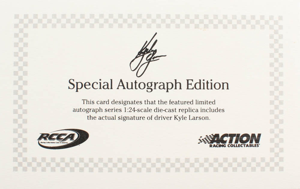 Kyle Larson Signed LE #42 Target NASCAR Salutes 2014 SS 1:24 Die-Cast Car (ARC COA) at PristineAuction.com Kyle Larson Signed LE #42 Target NASCAR Salutes 2014 SS 1:24 Die-Cast Car (ARC COA) at PristineAuction.com