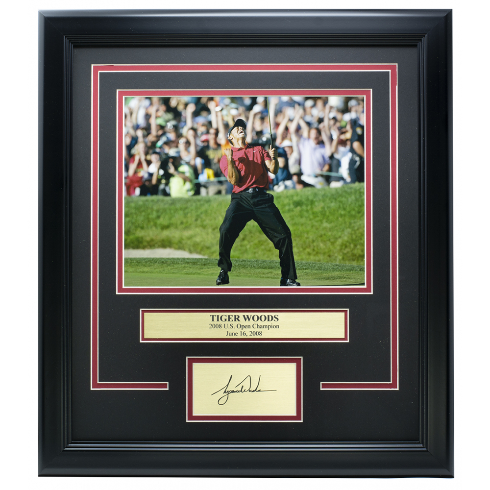 Tiger Woods "2008 U.S. Open Champion" 14x18 Custom Framed Photo Display