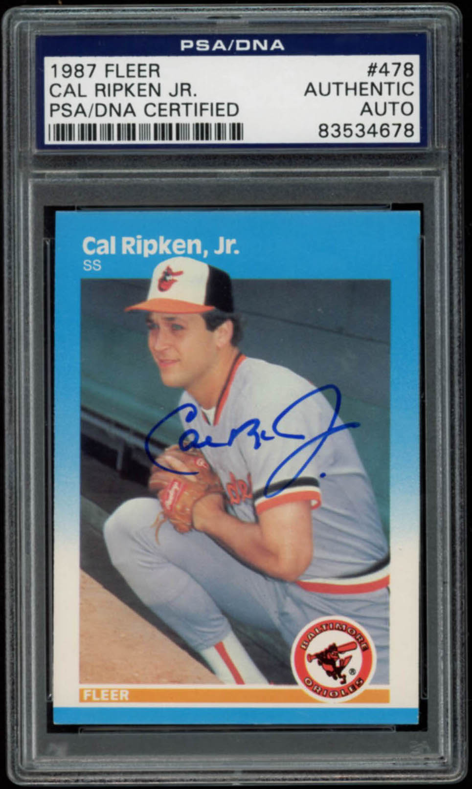 Cal Ripken Jr. Signed 1987 Fleer #478 (PSA Encapsulated) at PristineAuction.com Cal Ripken Jr. Signed 1987 Fleer #478 (PSA Encapsulated) at PristineAuction.com