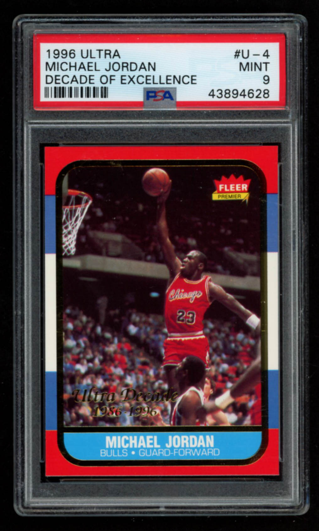 Michael Jordan 1996-97 Ultra Decade of Excellence #U4 (PSA 9) at PristineAuction.com Michael Jordan 1996-97 Ultra Decade of Excellence #U4 (PSA 9) at PristineAuction.com