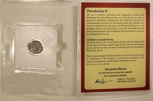 Theodosius II Roman Bronze Coin AD 402-450 at PristineAuction.com Theodosius II Roman Bronze Coin AD 402-450 at PristineAuction.com