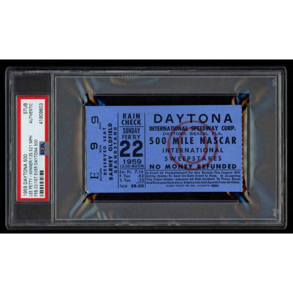 Plaque Souvenir Montée 1959 Daytona 500 - Avec Morceau Authentique De La Piste, NASCAR