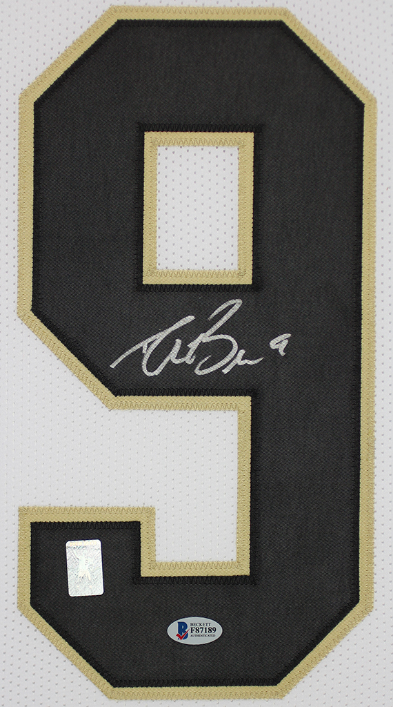Drew Brees Signed 35x43 Custom Framed Jersey Display (Beckett COA & Brees Hologram) at PristineAuction.com Drew Brees Signed 35x43 Custom Framed Jersey Display (Beckett COA & Brees Hologram) at PristineAuction.com