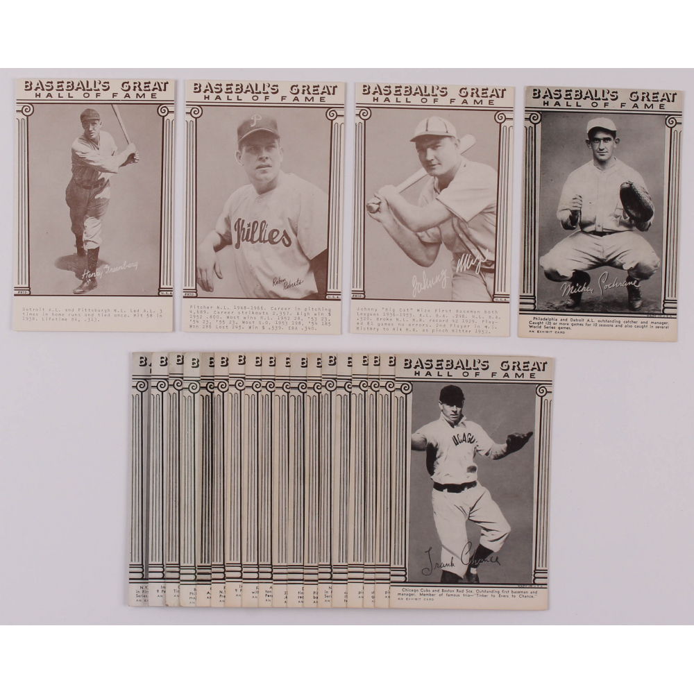 Lot of (22) 1974 Baseball's Great Hall of Fame Exhibits Reprint