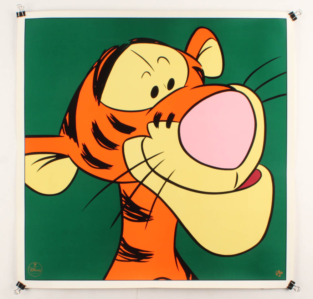 Lot of (3) 1997 Walt Disney LE 23.5x23.5 Lithographs with Winnie The Pooh, Tigger, & Genie at PristineAuction.com Lot of (3) 1997 Walt Disney LE 23.5x23.5 Lithographs with Winnie The Pooh, Tigger, & Genie at PristineAuction.com