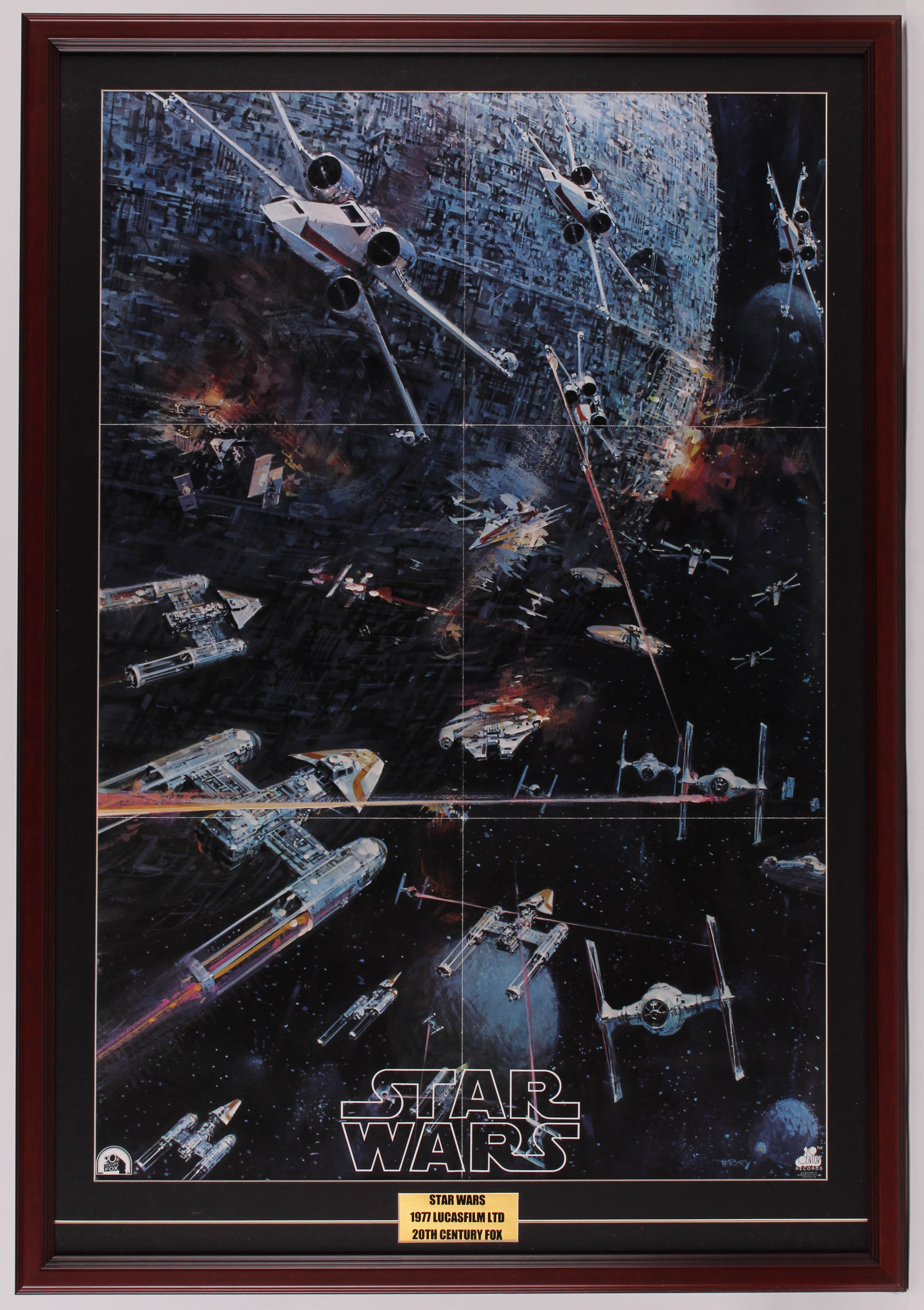 1977 Original Promotional "Star Wars: Episode IV - A New Hope" 24.5x36 Custom Framed Vintage Record LP Movie Poster Insert at PristineAuction.com 1977 Original Promotional "Star Wars: Episode IV - A New Hope" 24.5x36 Custom Framed Vintage Record LP Movie Poster Insert at PristineAuction.com