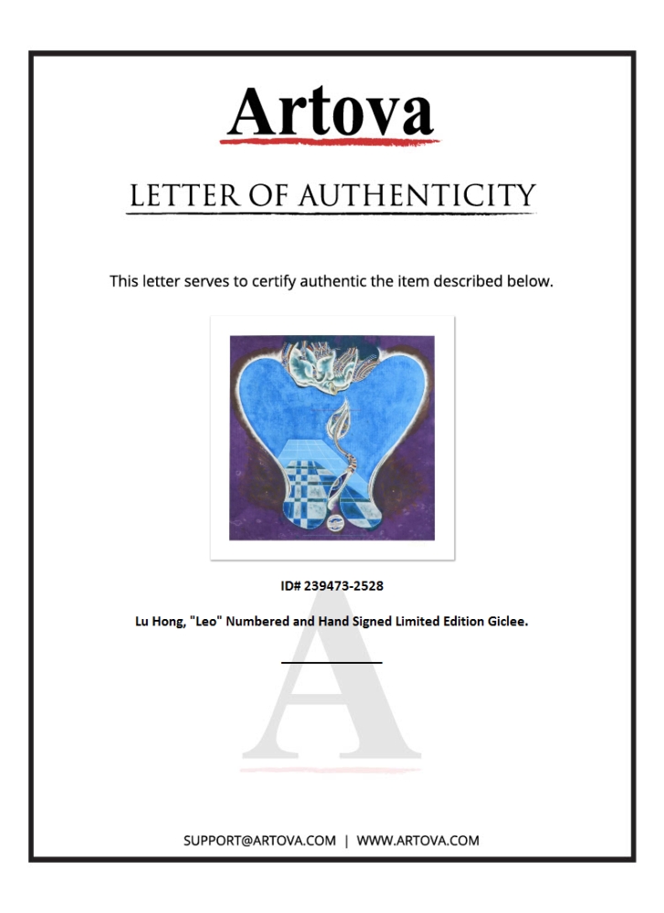 "Leo" LE 24x24 Giclee on Paper by Lu Hong (Artova) at PristineAuction.com "Leo" LE 24x24 Giclee on Paper by Lu Hong (Artova) at PristineAuction.com