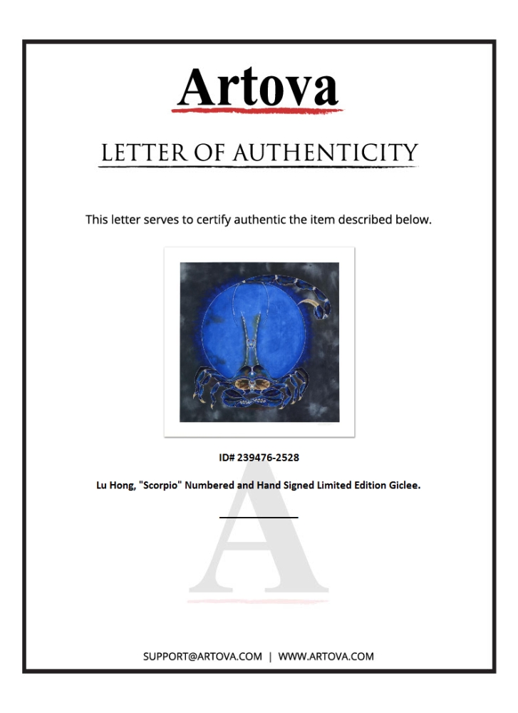 "Scorpio" LE 24x24 Giclee on Paper by Lu Hong (Artova) at PristineAuction.com "Scorpio" LE 24x24 Giclee on Paper by Lu Hong (Artova) at PristineAuction.com