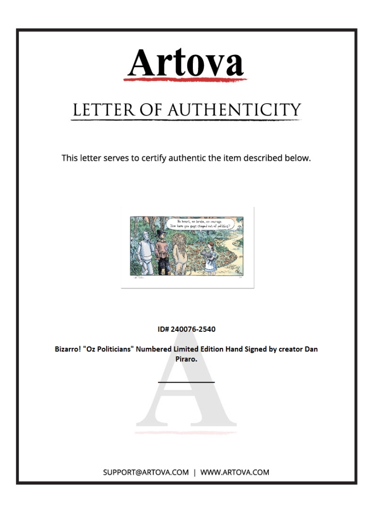 Bizarro "Oz Politicians" LE 8x15 Giclee on Paper by Dan Piraro (Artova) at PristineAuction.com Bizarro "Oz Politicians" LE 8x15 Giclee on Paper by Dan Piraro (Artova) at PristineAuction.com