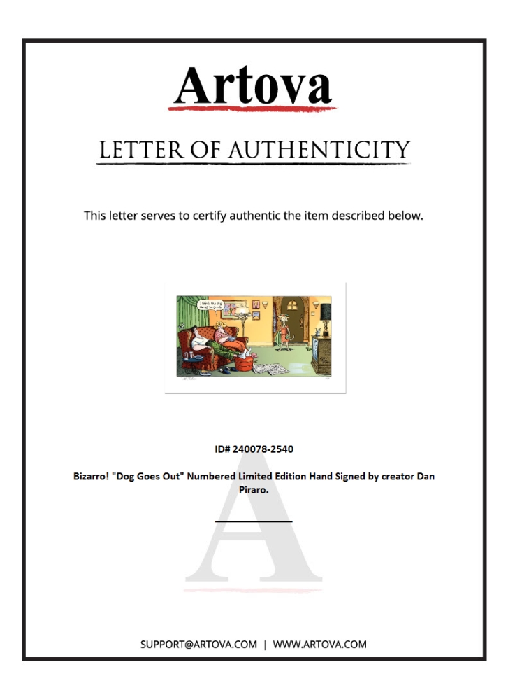 Bizarro "Dog Goes Out" LE 8x15 Giclee on Paper by Dan Piraro (Artova) at PristineAuction.com Bizarro "Dog Goes Out" LE 8x15 Giclee on Paper by Dan Piraro (Artova) at PristineAuction.com