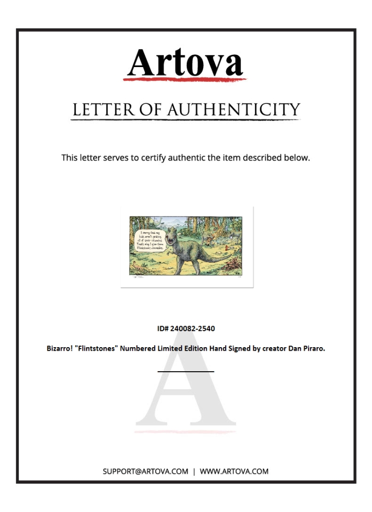 Bizarro "Flintstones" LE 8x15 Giclee on Paper by Dan Piraro (Artova) at PristineAuction.com Bizarro "Flintstones" LE 8x15 Giclee on Paper by Dan Piraro (Artova) at PristineAuction.com